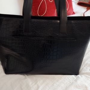 Nordstrom Celia croc embossed leather tote